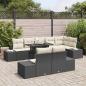 Preview: Garten-Sofa-Set mit Kissen mit Speicher 9 pcs Schwarz und Creme