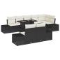 Preview: Garten-Sofa-Set mit Kissen mit Speicher 9 pcs Schwarz und Creme