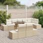 Preview: Garten-Sofa-Set Set aus 9 Beige Rattan, Polyester Garten-Sofa-Set