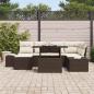 Preview: Garten-Sofa-Set mit Kissen 7 pcs Braun und Creme