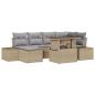 Preview: Garten-Sofa-Set 7-teilig Beige Rattan Garten-Ecksofa Rechteckig