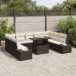 Preview: Gartensofa-set mit Kissen 10 pcs Braun und Creme Poly-Rattan