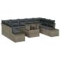 Preview: Garten-Sofagarnitur Set aus 10 Grau Rattan, Polyester