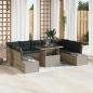 Preview: ARDEBO.de - Garten-Sofa-Set 10-teilig Beige und Dunkelgrau Rattan und Polyester