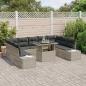 Preview: Garten-Sofa-Set 10-teilig Beige und Dunkelgrau Rattan und Polyester