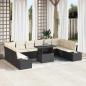 Preview: ARDEBO.de - Garten-Sofa-Set Set aus 11 Schwarz Rattan
