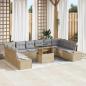 Preview: ARDEBO.de - Garten Sofaset Set aus 11 Beige Tan Grau