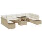 Preview: Garten-Sofa-Set Set von 11 Beige, Creme Rattan, Polyesterkissen