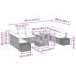 Preview: Garten Sofa Set 11-teilig Grau, Hellbraun Rattan, Stoff, Glas