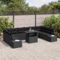 Preview: Garten Sofa Set Set von 11 Schwarz Polyethylen Rattan