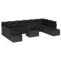 Preview: Garten Sofa Set Set von 11 Schwarz Polyethylen Rattan