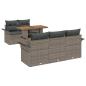 Preview: Garten Sofa Set Set von 6 Grau Poly Rattan Garten Sofastuhl