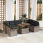Preview: ARDEBO.de - Garten Sofa Set Set aus 10 Grau Rattan, Polyester