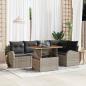 Preview: ARDEBO.de - Garten-Sofa-Set Set aus 6 Grau Poly-Rattan, Stahl, Polyester