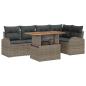 Preview: Garten-Sofa-Set Set aus 6 Grau Poly-Rattan, Stahl, Polyester