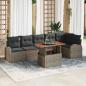Preview: ARDEBO.de - Garten-Sofa-Set Set aus 7 Grau Poly-Rattan