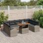 Preview: Garten Sofa Set Set aus 10 Grau Poly-Rattan