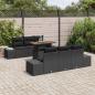 Preview: Garten-Sofa-Set 7-teilig Schwarz Rattan Gartentisch Rechteckig