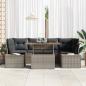 Preview: Garten Sofa Set 7-teilig Grau, Rattan