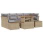 Preview: Gartensofa-set 7 Stk. Beige Poly-Rattan
