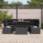 Preview: Garten-Sofa-Set Set aus 7 Schwarz Poly-Rattan