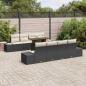 Preview: Garten Sofagruppe Set aus 7 Schwarz Kunst-Rattan, Polyester