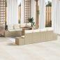 Preview: ARDEBO.de - Garten Sofa Set 7-teilig Beige und Creme Rattan und Polyester