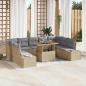 Preview: ARDEBO.de - Garten Sofa Set Set von 10 Beige, Grau Rattan, Polyester