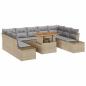 Preview: Garten Sofa Set Set von 10 Beige, Grau Rattan, Polyester