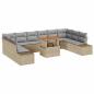 Preview: Garten-Sofaset Set von 11 Grau Rattan Outdoor-Essbereich