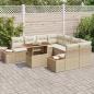 Preview: Garten Sofa Set Set von 9 Beige Rattan Garten Essgruppe
