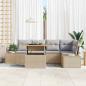 Preview: Garten Sofagarnitur Set aus 6 Beige Rattan, Polyester, Stahl