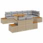 Preview: Garten Sofa Set Set von 9 Beige, Grau Rattan, Polyester