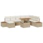 Preview: Garten Sofa Set Set von 9 Beige und Creme Rattan und Polyester