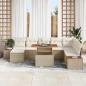 Preview: Garten Sofa Set Set von 9 Beige und Creme Rattan und Polyester