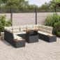 Preview: Garten Sofa Set Set aus 6 Schwarzer Rahmen mit beigen Kissen