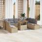 Preview: ARDEBO.de - Gartensofa-set 10 Stk. Beige Poly-Rattan