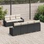 Preview: Garten-Sofa-Set 8 Teile Beige, Schwarz Rattan, Polyester