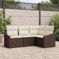 Preview: ARDEBO.de - Garten-Sofa-Set 4-teilig Braun Rattan Garten-Eck-Sofa