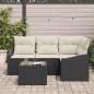 Preview: Garten Sofa Set 5-teilig Beige Kissen und schwarzer Rahmen