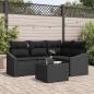 Preview: ARDEBO.de - Gartensofa-set 5 stk. Schwarz Poly-Rattan