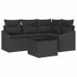 Preview: Gartensofa-set 5 stk. Schwarz Poly-Rattan