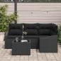 Preview: Gartensofa-set 5 stk. Schwarz Poly-Rattan