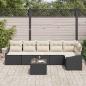 Preview: Garten-Sofa-Set Set aus 7 Schwarz PE-Rattan Outdoor-Sofa