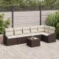Preview: ARDEBO.de - Garten-Sofa-Set 7-teilig Braun, Creme Rattan, Polyester