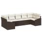 Preview: ARDEBO.de - Gartensofa-set 7 stk. Braun und Creme Poly-Rattan