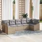 Preview: ARDEBO.de - Garten Sofa Set 7-teilig Beige, Grau Rattan, Polyester