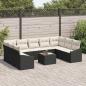 Preview: Garten-Sofa-Set Set aus 10 Schwarzer Rahmen, cremefarbene Kissen