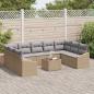 Preview: Garten Sofa Set 10-teilig Beige,Grau Poly-Rattan, Stoff