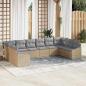 Preview: ARDEBO.de - Garten-Sofa-Set Set aus 10 Grau, Natur Rattan, Polyester
